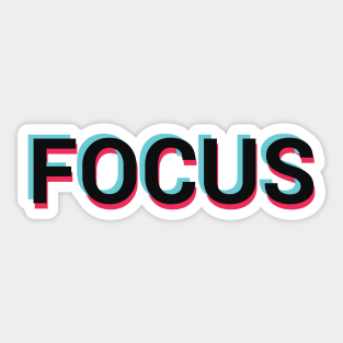 Focus Focused Motivational Quote Typography Sticker